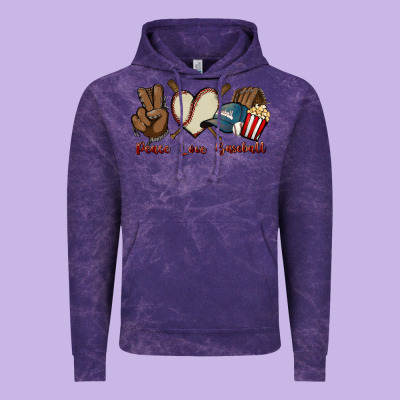 Peace Love Baseball Vintage Hoodie Designed By Howdyjamesfarm