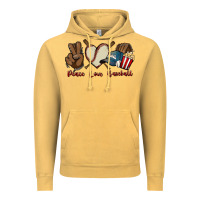 Vintage Mustard Peace love Baseball Vintage Hoodie - HowdyJamesFarm