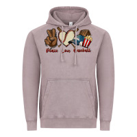 Vintage Zinc Peace love Baseball Vintage Hoodie - HowdyJamesFarm