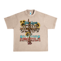 French Oak She loves Jesus and America too sunflower Urban Heavy Tee - HowdyJamesFarm