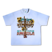 Grape Ice She loves Jesus and America too sunflower Urban Heavy Tee - HowdyJamesFarm