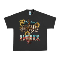 Pigment Black She loves Jesus and America too sunflower Urban Heavy Tee - HowdyJamesFarm