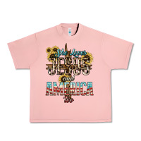 Salmon She loves Jesus and America too sunflower Urban Heavy Tee - HowdyJamesFarm