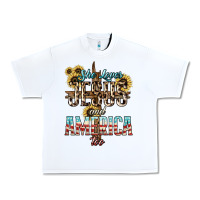 White She loves Jesus and America too sunflower Urban Heavy Tee - HowdyJamesFarm