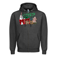Charcoal Heather Christmas Vibes Zipper Hoodie - CowhideDigitalArt