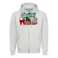 Dove Grey Christmas Vibes Zipper Hoodie - CowhideDigitalArt