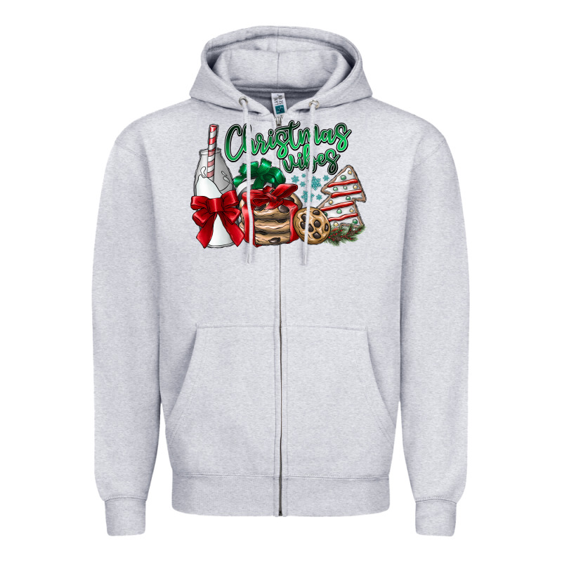 Christmas Vibes Zipper Hoodie by CowhideDigitalArt | Teevron