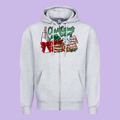 Christmas Vibes Zipper Hoodie Designed By Cowhidedigitalart
