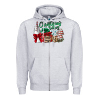 Heather Grey Christmas Vibes Zipper Hoodie - CowhideDigitalArt