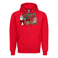 Red Christmas Vibes Zipper Hoodie - CowhideDigitalArt