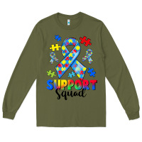 Army Green support squad autism Long Sleeve Tee - CowGirlArtShop