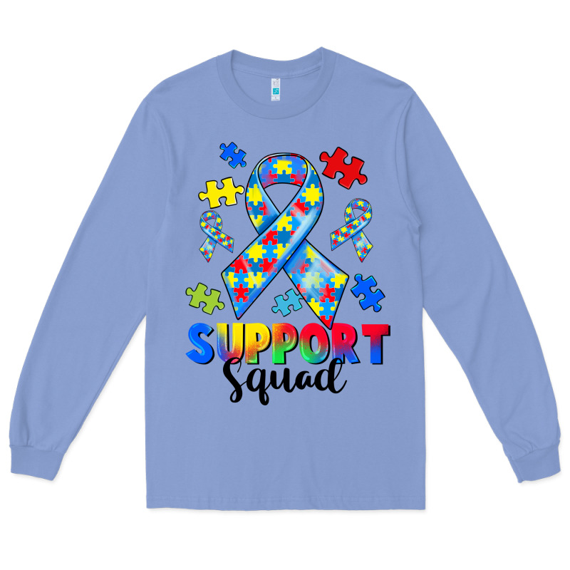 Support Squad Autism Long Sleeve Tee by CowGirlArtShop | Teevron