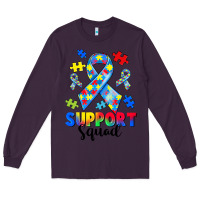 Plum support squad autism Long Sleeve Tee - CowGirlArtShop