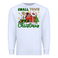 White Small Town Christmas Premium Sweatshirt - Artiststas