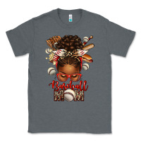 Charcoal Heather Baseball Mom Afro Messy Bun Classic Tee - texasbilliewilder