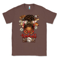 Chestnut Baseball Mom Afro Messy Bun Classic Tee - texasbilliewilder