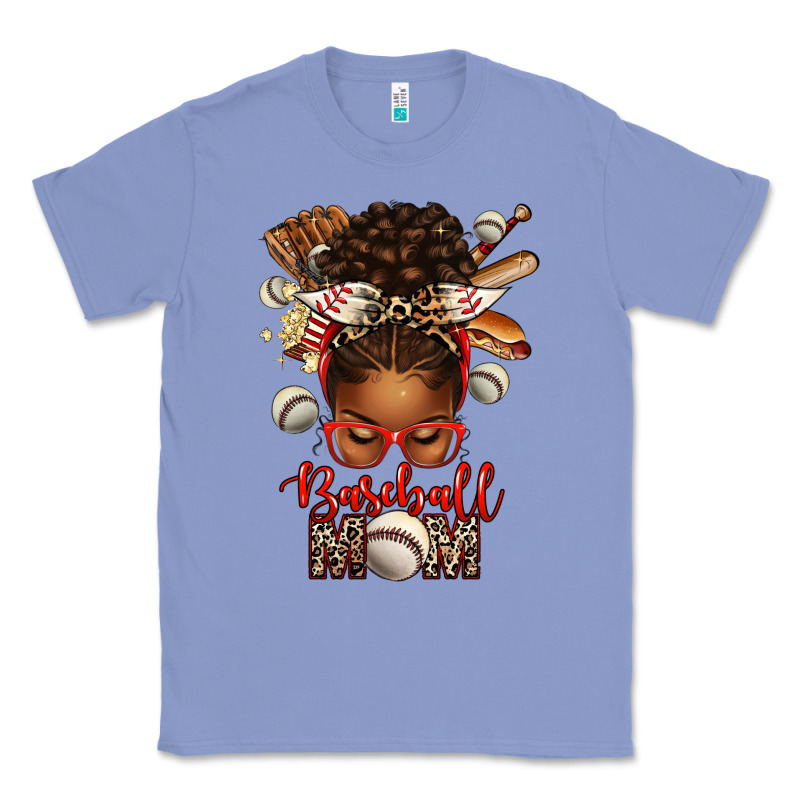 Baseball Mom Afro Messy Bun Classic Tee by texasbilliewilder | Teevron