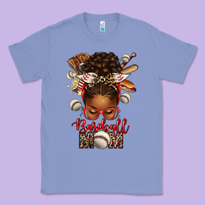Baseball Mom Afro Messy Bun Classic Tee Designed By Texasbilliewilder