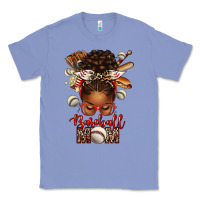 Colony Blue Baseball Mom Afro Messy Bun Classic Tee - texasbilliewilder