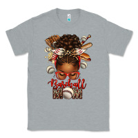 Heather Grey Baseball Mom Afro Messy Bun Classic Tee - texasbilliewilder
