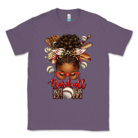 Lavender Baseball Mom Afro Messy Bun Classic Tee - texasbilliewilder