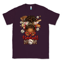 Plum Baseball Mom Afro Messy Bun Classic Tee - texasbilliewilder
