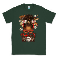 Sports Green Baseball Mom Afro Messy Bun Classic Tee - texasbilliewilder