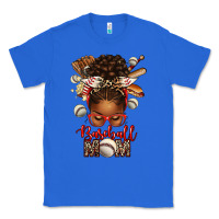 True Royal Baseball Mom Afro Messy Bun Classic Tee - texasbilliewilder