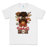 White Baseball Mom Afro Messy Bun Classic Tee - texasbilliewilder