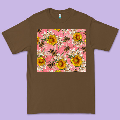 Bees And Flowers Premium Tee Designed By Artiststas
