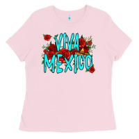 Bubblegum Pink viva mexico long live mexico Ladies Tee - Jasminsmagicworld