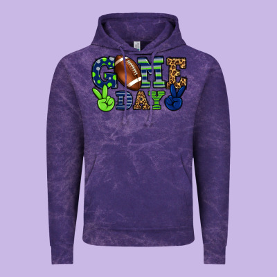 Game Day Green And Blue Team Color Vintage Hoodie Designed By Howdyjamesfarm