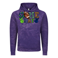 Cloud Purple Game day green and blue team color Vintage Hoodie - HowdyJamesFarm