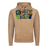 Vintage Coffee Game day green and blue team color Vintage Hoodie - HowdyJamesFarm