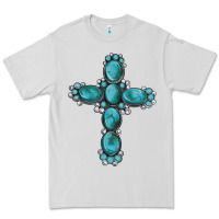 Dove Grey western Gemstone cross Premium Tee - Artiststas