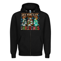 Black Howdy Christmas Zipper Hoodie - CowhideDigitalArt