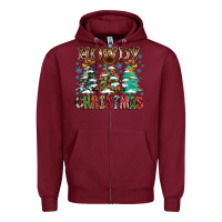 Burgundy Howdy Christmas Zipper Hoodie - CowhideDigitalArt