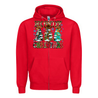 Red Howdy Christmas Zipper Hoodie - CowhideDigitalArt