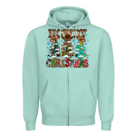 Seafoam Howdy Christmas Zipper Hoodie - CowhideDigitalArt