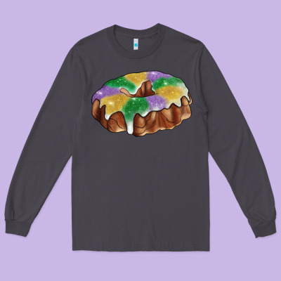 Mardi Gras King Cake Long Sleeve Tee Designed By Ranaportraitstore