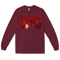 Burgundy Hey there Cupid Valentine's Day Long Sleeve Tee - HowdyJamesFarm