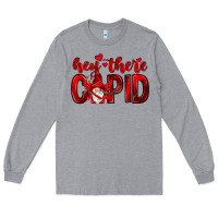 Heather Grey Hey there Cupid Valentine's Day Long Sleeve Tee - HowdyJamesFarm
