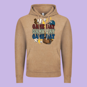 Game Day Lightning Bolt Baseball Vintage Hoodie Designed By Howdyjamesfarm