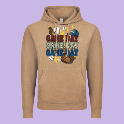 Game Day Lightning Bolt Baseball Vintage Hoodie Designed By Howdyjamesfarm