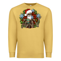 Antique Gold Santa skeleton christmas Premium Sweatshirt - Artiststas