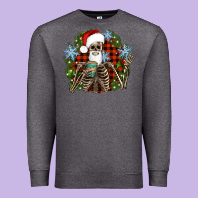 Santa Skeleton Christmas Premium Sweatshirt Designed By Artiststas