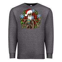 Charcoal Heather Santa skeleton christmas Premium Sweatshirt - Artiststas