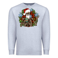Heather Grey Santa skeleton christmas Premium Sweatshirt - Artiststas