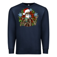 Navy Santa skeleton christmas Premium Sweatshirt - Artiststas