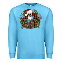 Ocean Blue Santa skeleton christmas Premium Sweatshirt - Artiststas
